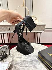 Christian Louboutin Cassia Silk Sole Platform Ballerina Pumps in Black - 4