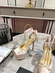 	 Christian Louboutin Cassia Silk Sole Platform Ballerina Pumps in Pink 15cm - 2