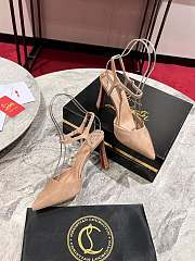 	 Christian Louboutin 100mm Condoroline Beige Pumps - 4
