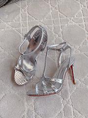  Christian Louboutin Tangueva 100 metallic leather sandals in silver - 1