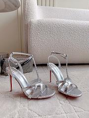  Christian Louboutin Tangueva 100 metallic leather sandals in silver - 3