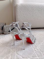  Christian Louboutin Tangueva 100 metallic leather sandals in silver - 2