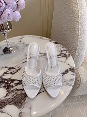 Christian Louboutin Apostropha Mesh Strass 85 White Mesh Mules - 5