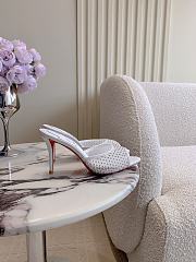 Christian Louboutin Apostropha Mesh Strass 85 White Mesh Mules - 2