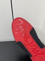 	 Christian Louboutin Black Astroloubi Spiked Leather and Mesh Sneakers - 3