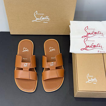 	 Christian Louboutin Loubi Be brown leather sandals