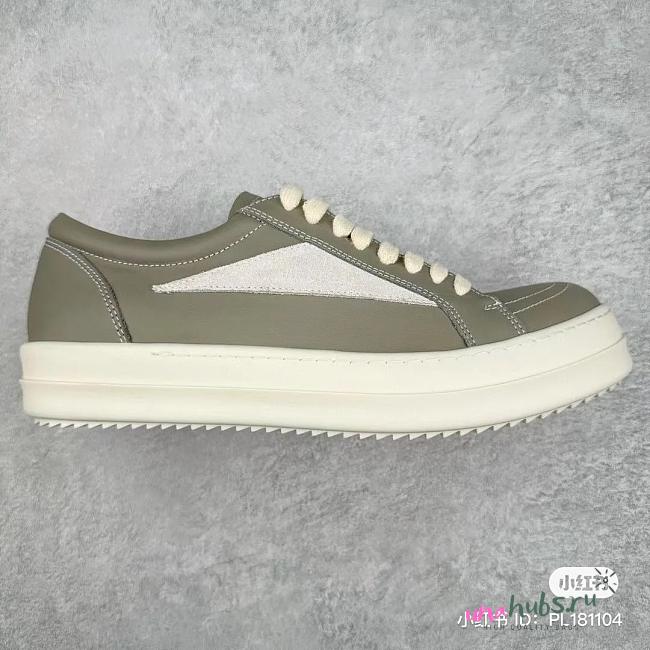 Rick Owens Green Leather Sneakers - 1