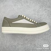 Rick Owens Green Leather Sneakers - 1