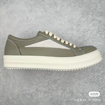 Rick Owens Green Leather Sneakers