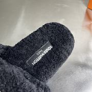 Louis Vuitton Black Fur Slides - 6