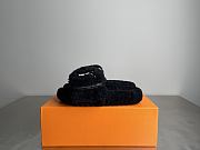 Louis Vuitton Black Fur Slides - 3