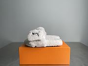 	 Louis Vuitton White Fur Slides - 4