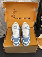 Louis Vuitton Trainer Sneaker Blue Damier-printed denim - 6
