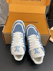 Louis Vuitton Trainer Sneaker Blue Damier-printed denim - 2