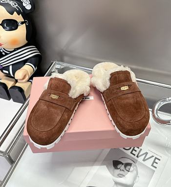 Miu Miu Suede mules Cocoa Brown