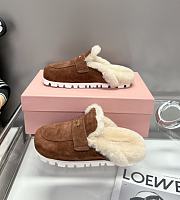 Miu Miu Suede mules Cocoa Brown - 4