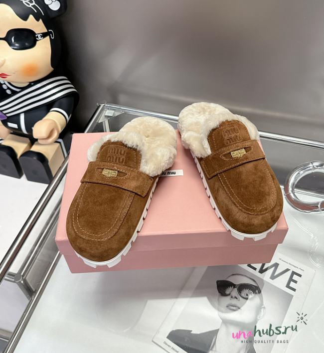 	 Miu Miu Suede mules Brown - 1