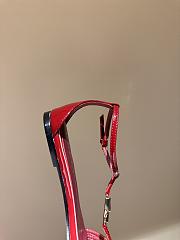 Gucci thong sandal with Bamboo in Gucci Rosso Ancora leather - 5