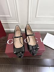 Gucci ballet flat with bow in black patent leather  - 3