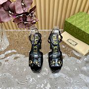 Gucci Black Patent Leather Claudie Platform Sandals - 2