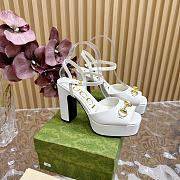 	 Gucci White Patent Leather Claudie Platform Sandals - 1
