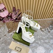 	 Gucci White Patent Leather Claudie Platform Sandals - 6