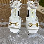 	 Gucci White Patent Leather Claudie Platform Sandals - 5