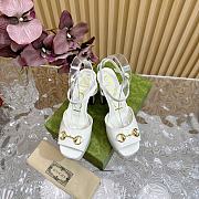 	 Gucci White Patent Leather Claudie Platform Sandals - 3