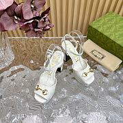 	 Gucci White Patent Leather Claudie Platform Sandals - 2