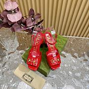 	 Gucci Red Patent Leather Claudie Platform Sandals - 6
