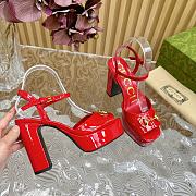 	 Gucci Red Patent Leather Claudie Platform Sandals - 3