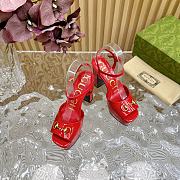 	 Gucci Red Patent Leather Claudie Platform Sandals - 2