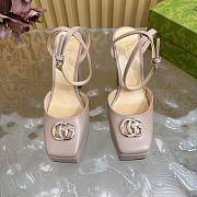	 Gucci platform pump with Double G in nude leather 15cm - 1