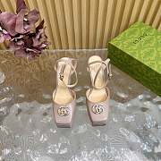 	 Gucci platform pump with Double G in nude leather 15cm - 6