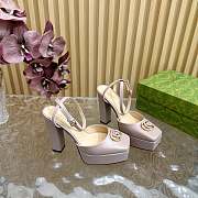 	 Gucci platform pump with Double G in nude leather 15cm - 4