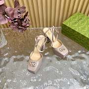 	 Gucci platform pump with Double G in nude leather 15cm - 2