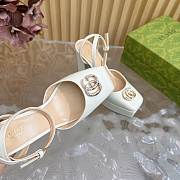 	 Gucci platform pump with Double G in white leather 15cm - 5