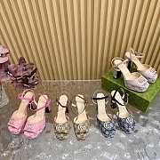 Gucci Canvas Leather Claudie Platform Sandals - 1