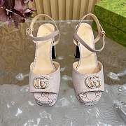 Gucci Canvas Leather Claudie Platform Sandals - 5