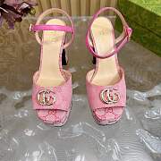 Gucci Canvas Leather Claudie Platform Sandals - 4