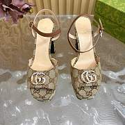 Gucci Canvas Leather Claudie Platform Sandals - 2