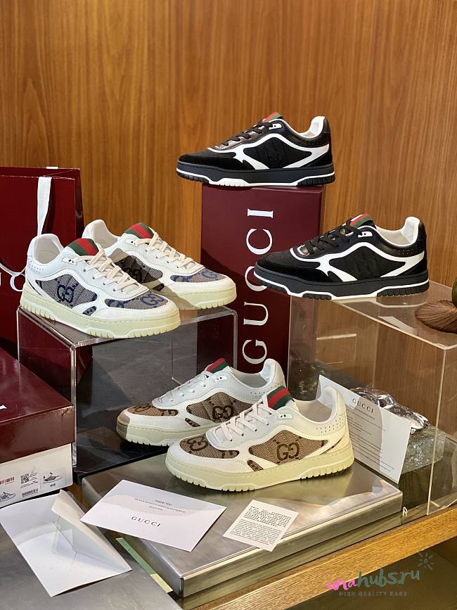Gucci Re-Web GG Jacquard Sneaker White & Beige - 1