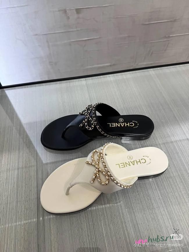 Chanel Leather Slipper Thong  - 1