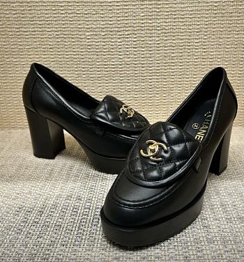 Chanel Mocassins Black Leather 9cm