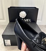 Chanel Mocassins Black Leather 9cm - 4