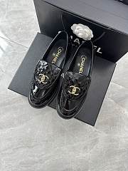 Chanel Mocassins Black Patent Shoes - 1