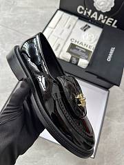 Chanel Mocassins Black Patent Shoes - 5