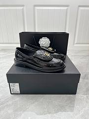 Chanel Mocassins Black Patent Shoes - 4