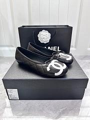 Chanel Black Quilted Leather Cambon Ballet Flats  - 1