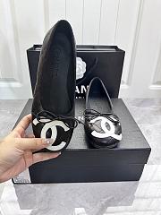 Chanel Black Quilted Leather Cambon Ballet Flats  - 5